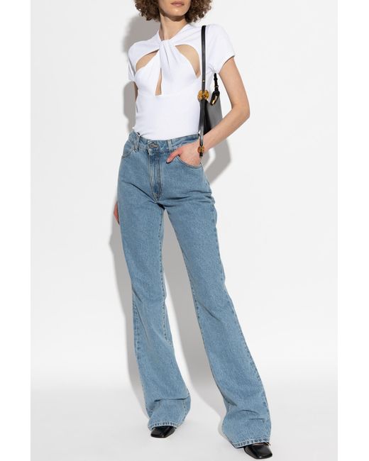 Coperni White T-Shirt With Decorative Cut-Outs