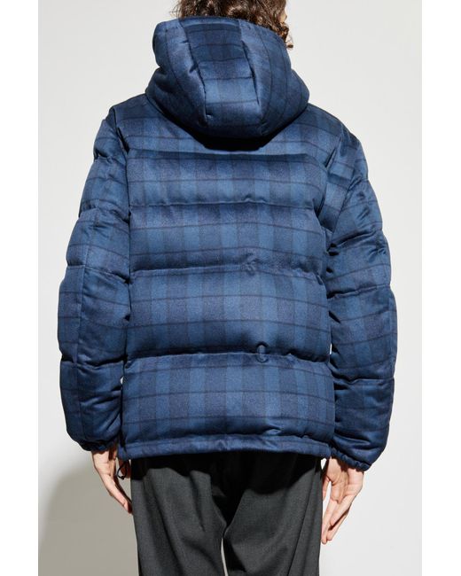 Etro Blue Down Jacket With Hood for men