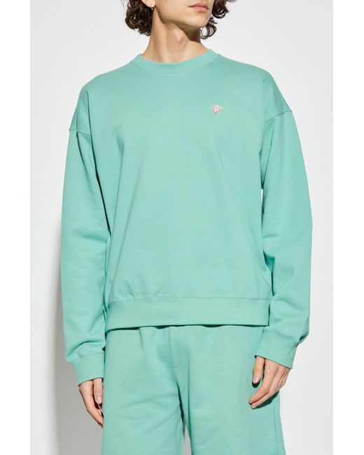 Versace Green Sweatshirt With Patch for men