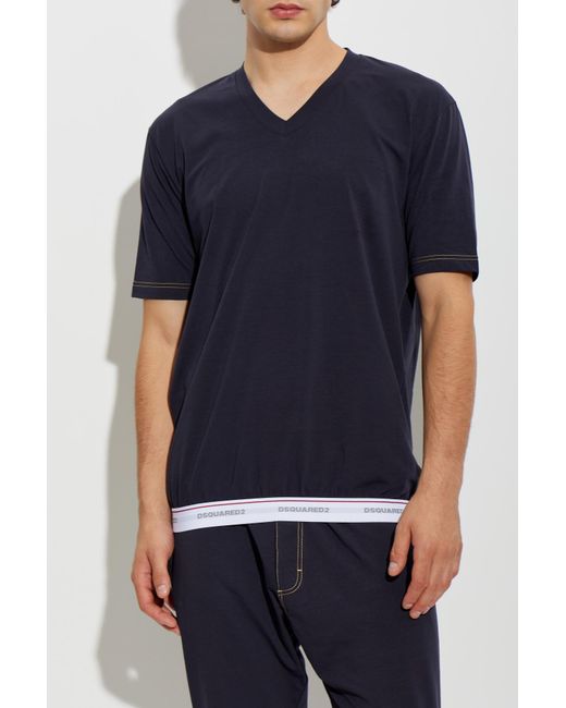 DSquared² Blue T-Shirt From The 'Underwear' Line for men