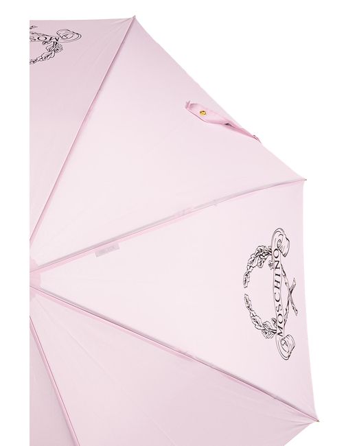 Moschino Pink Parasol With Logo