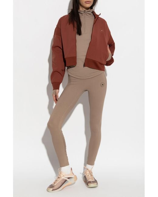 Adidas By Stella McCartney Natural Training Leggings With Ruching