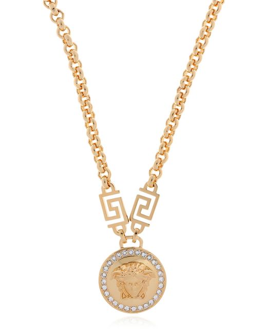 Versace Metallic Necklace With Charm