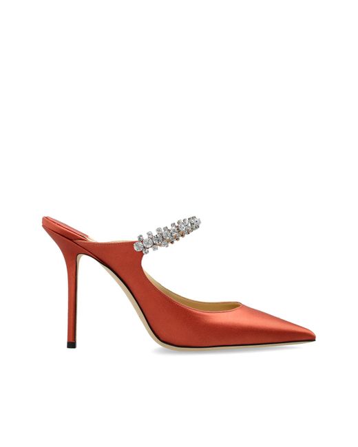 Jimmy Choo Red 'Bing 100' Heeled Mules