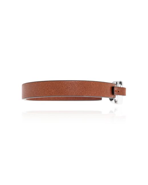 Ferragamo Brown Leather Bracelet for men