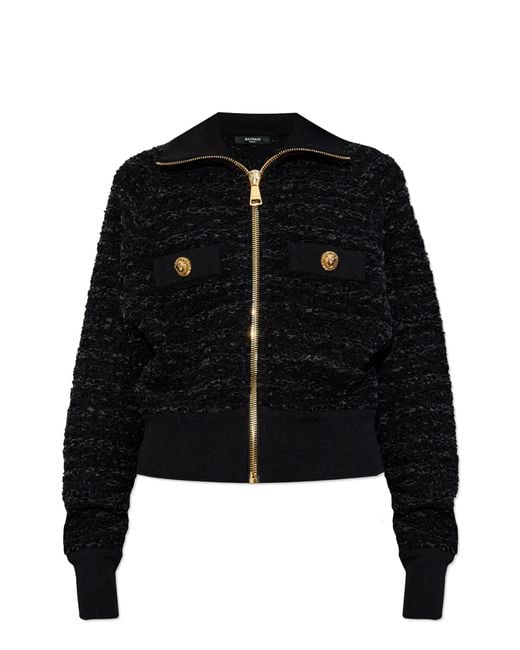 Balmain Black Jacket With Decorative Buttons