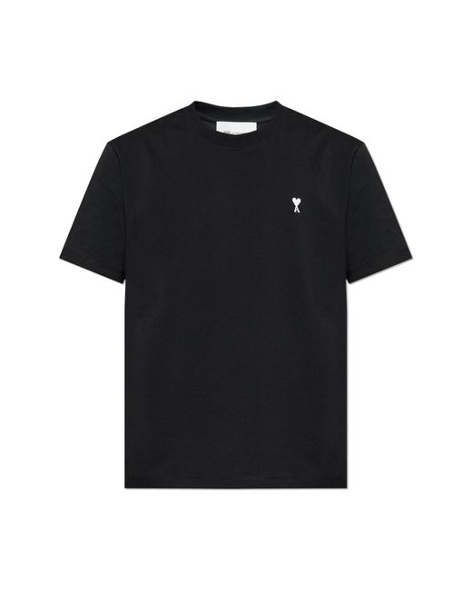AMI Black T-Shirt With Logo for men
