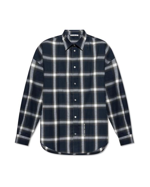 Acne Blue Plaid Shirt for men