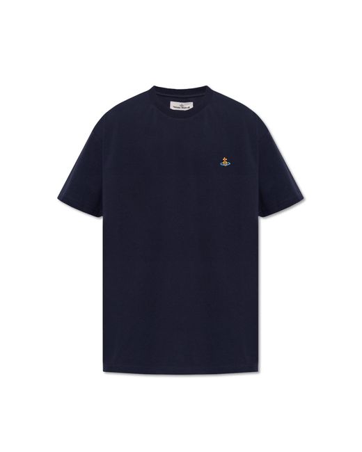 Vivienne Westwood Blue T-shirt With Logo, for men