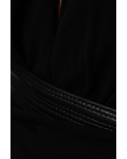 Versace Black Bodysuit With Leather Inserts