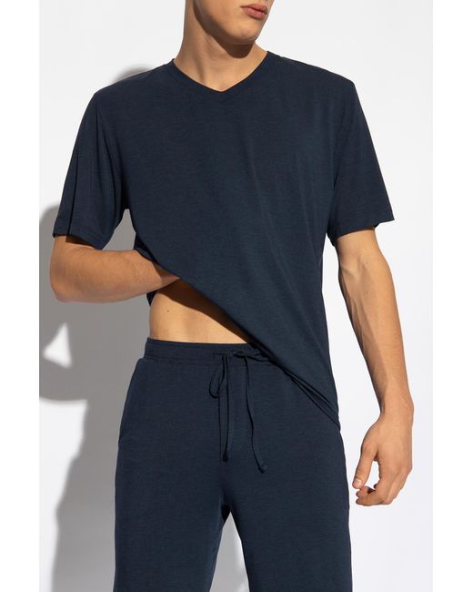 Hanro Blue V-Neck T-Shirt for men