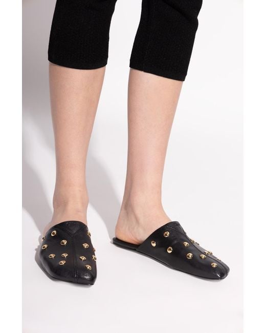 Chloé Black Leather Clogs 'Rita'