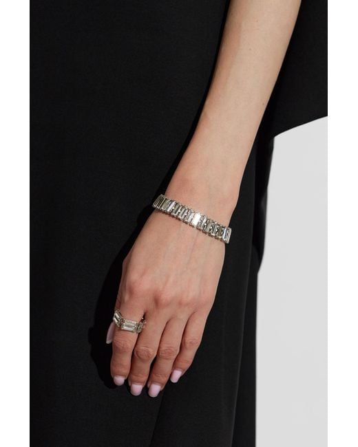 Jil Sander Metallic Bracelet With Crystals