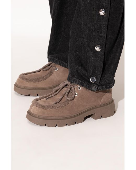 Inuikii Brown Leather Shoes 'Mocabee Curl'