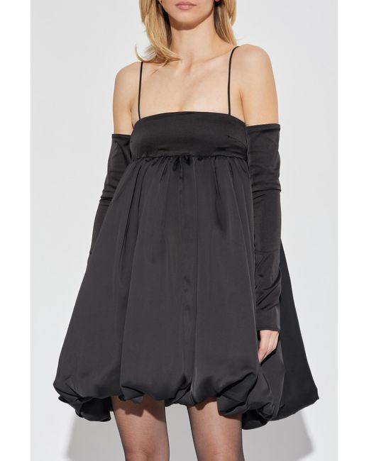 ROTATE BIRGER CHRISTENSEN Black Off-Shoulder Dress