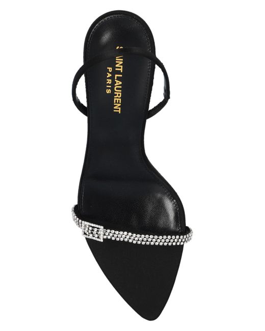 Saint Laurent Black ‘Rendez-Vous’ Heeled Sandals