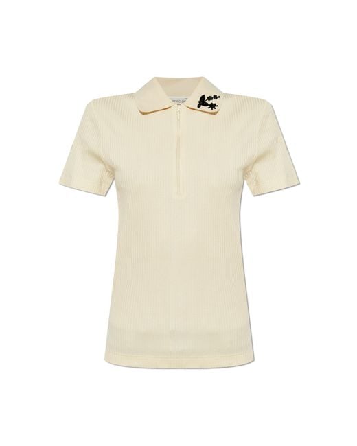 Moncler Natural Polo With Applications