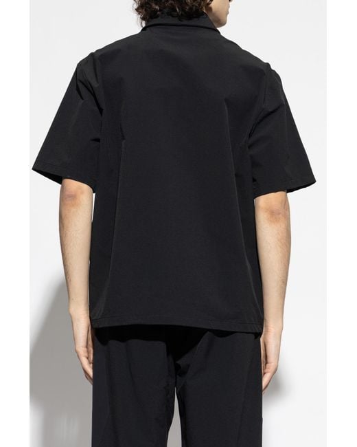 Moncler Black Polo With Logo Patch for men