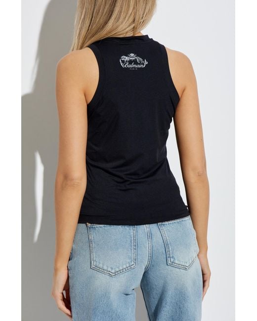 Balmain Black Top With Animal Motif