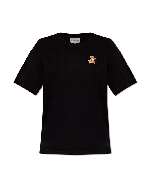 Maison Kitsuné Black T-Shirt With Logo