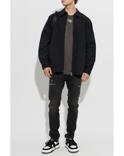 DIESEL Black Shirt 'S-Alias-Zip' for men