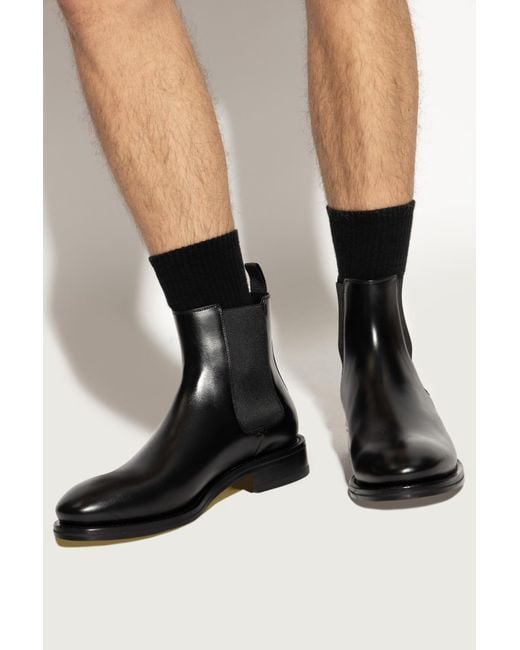 DSquared² Black Leather Ankle Boots for men
