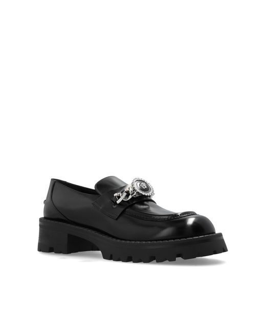 Versace Black Leather Shoes