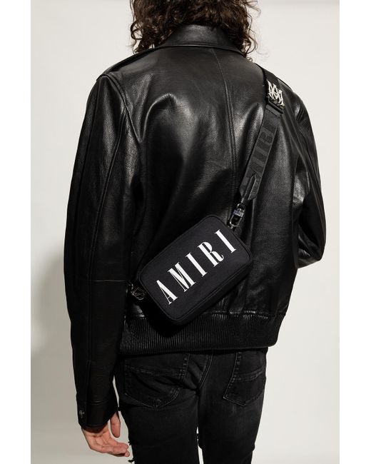 Amiri Black Shoulder Bag With Logo for men