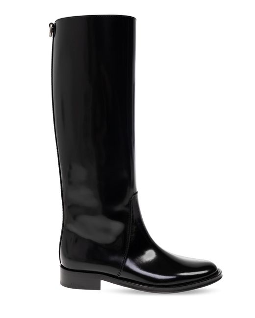Saint Laurent Black ‘Hunt’ Leather Boots