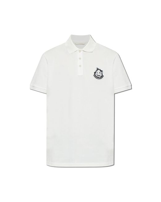 Moncler Black Polo With Logo Patch for men
