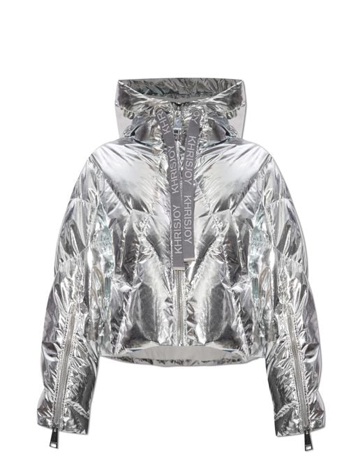 Khrisjoy Blue Down Jacket With Hood