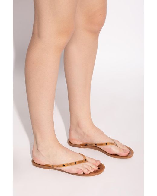 MCM Pink Flip-Flops With Logo