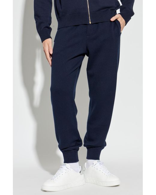 Versace Blue Trousers With Cuffs for men