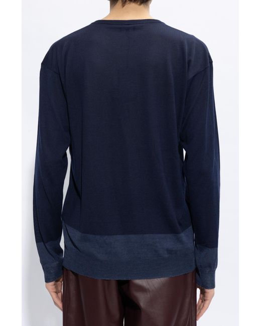 Giorgio Armani Blue Sweater With Round Neck for men