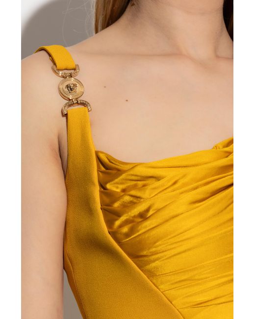 Versace Metallic Draped Dress