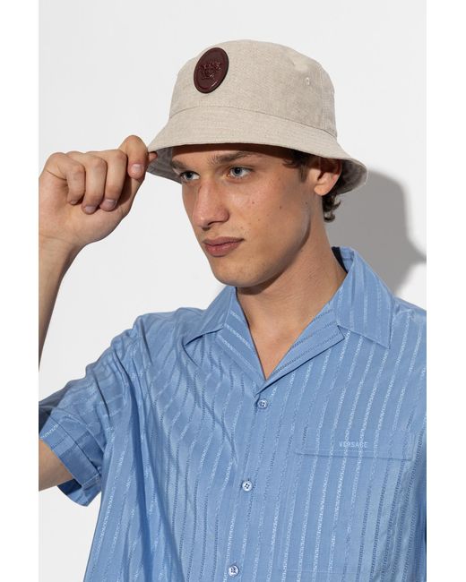 Versace Black Hat With Logo Patch