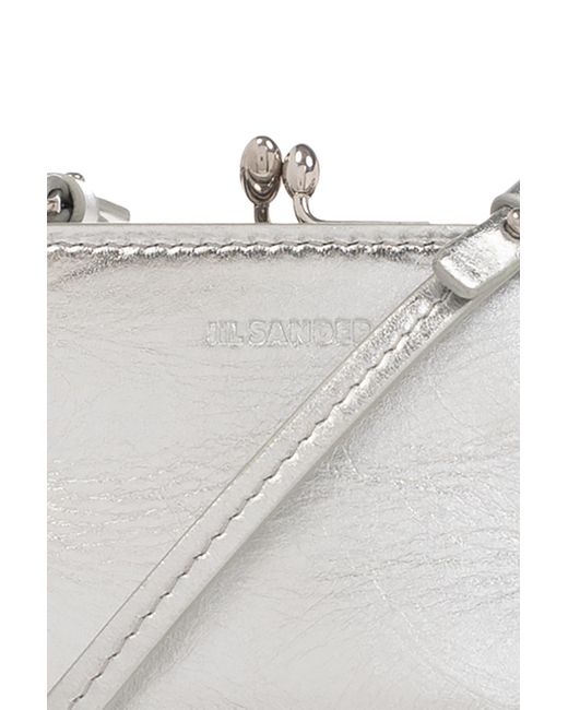 Jil Sander White 'Goji Micro' Shoulder Bag