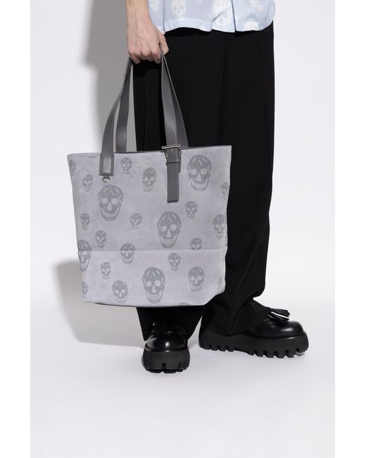 McQueen Gray “T-Bar” Shopper Bag for men