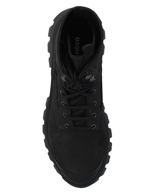 DSquared² Black Lace-Up Platform Ankle Boots for men