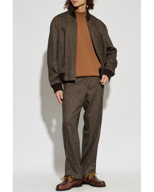 DSquared² Brown Herringbone Pattern Trousers for men
