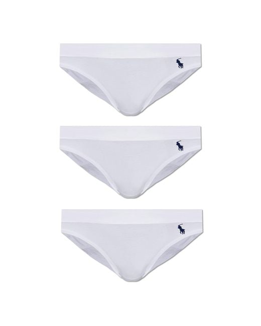 Polo Ralph Lauren White Three-Pack Of Cotton Briefs With Logo