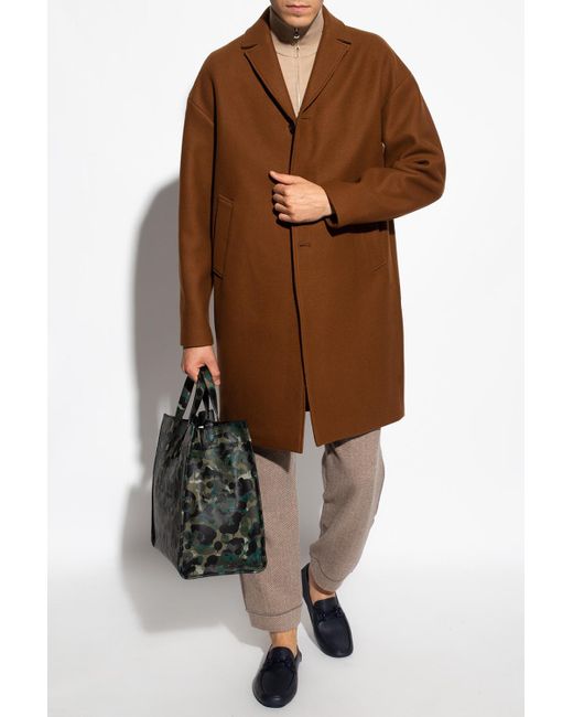 Samsøe & Samsøe Wool Coat in Brown for Men - Lyst
