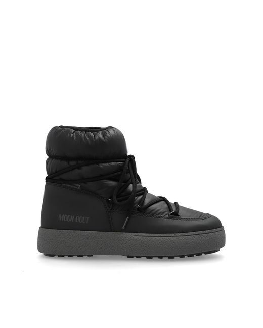 Moon Boot Black Lace-Up Nylon Snow Boots