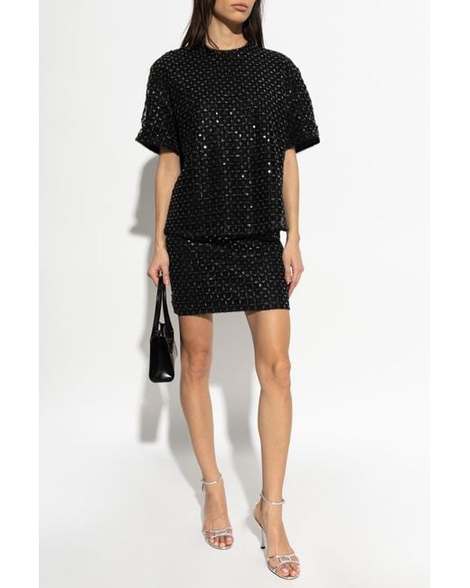ROTATE BIRGER CHRISTENSEN Black Sequin Skirt