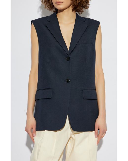 Theory Blue Wool Vest