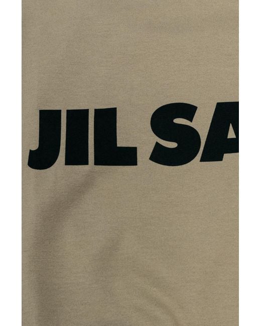 Jil Sander Natural T-Shirt With Printed Logo