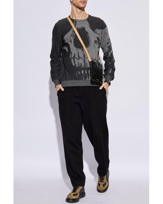 McQueen Black Wool Sweater for men