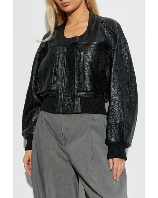 Jacquemus Black Leather Jacket 'Tore'