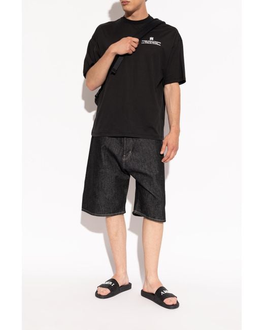 Amiri Black Rubber Slides With Monogram for men