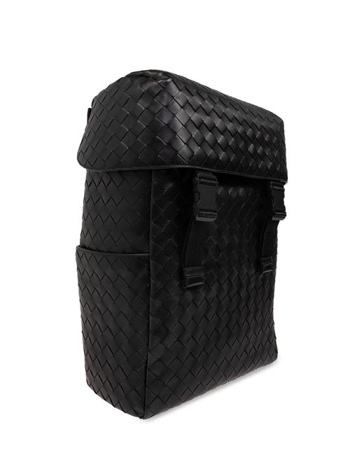 Bottega Veneta Black Intrecciato Backpack for men